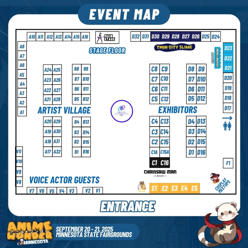 Anime Wonder Minnesota 2025 Map medium